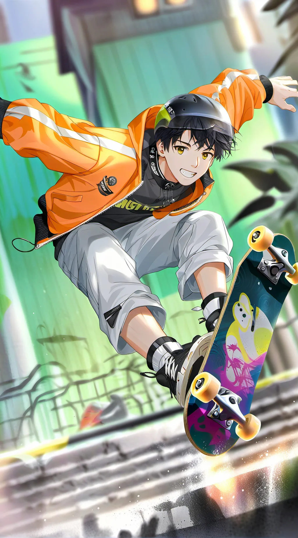 ai character: The skateboard rac background