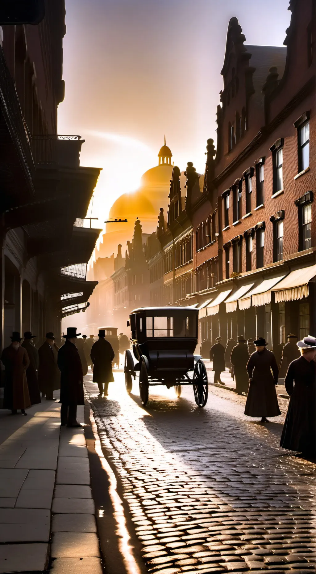 ai character: Early 1900s city! background