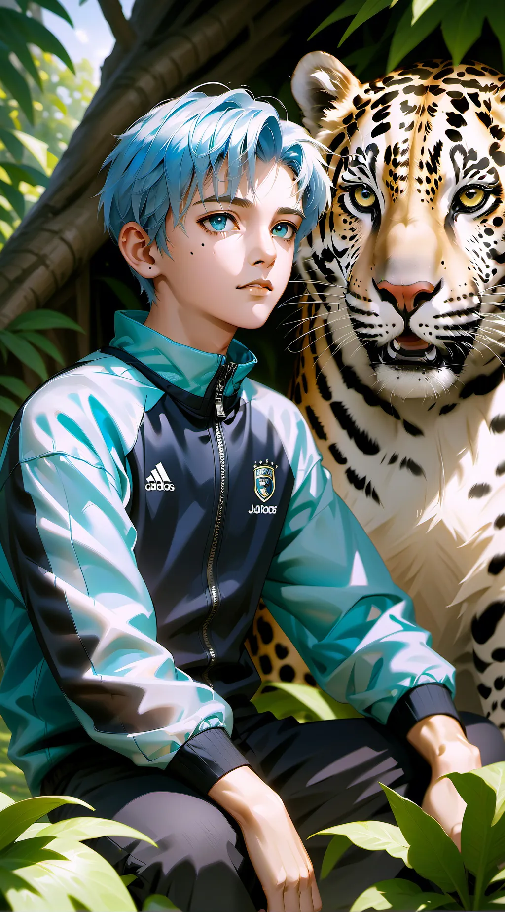 ai character: Casual Jungle boy background