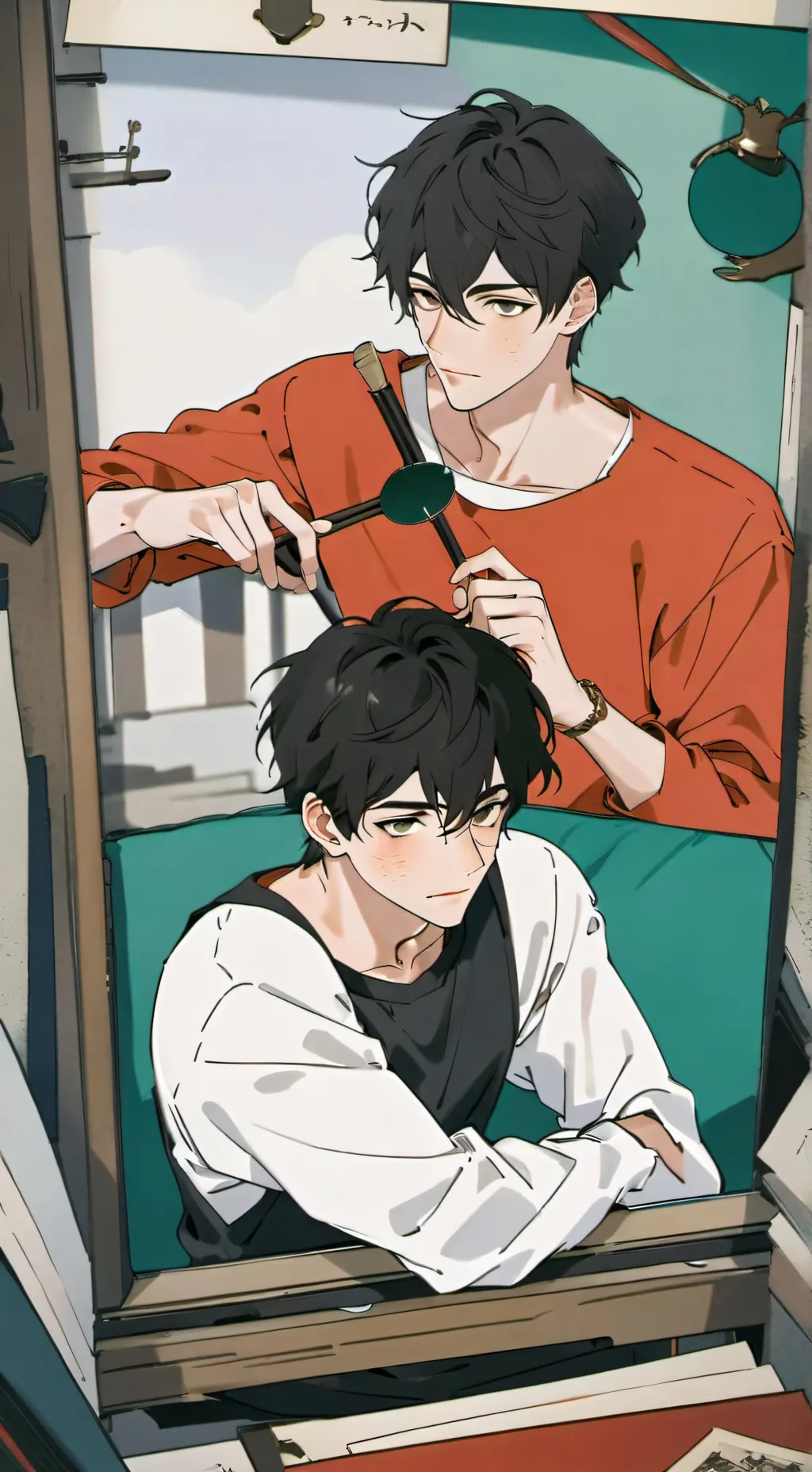 ai character: Kenzeo and mark  background