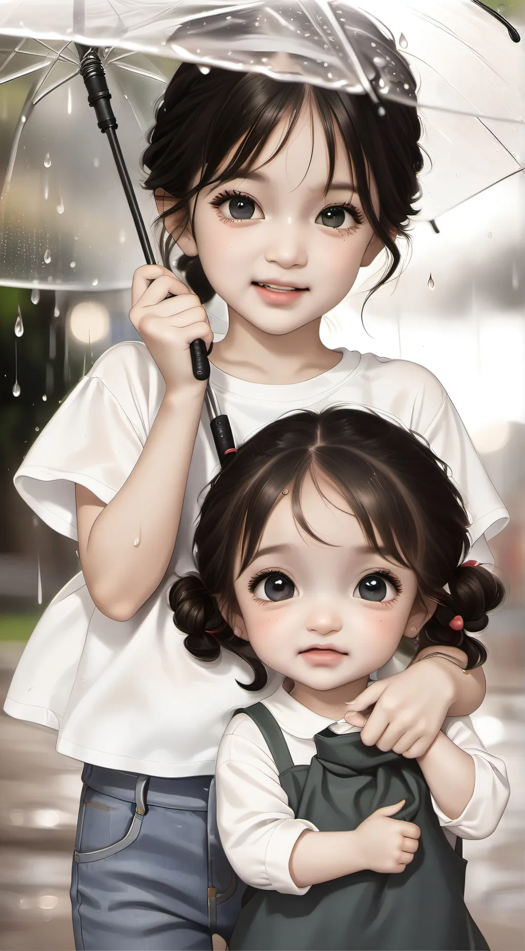 ai character: two homeless girls background