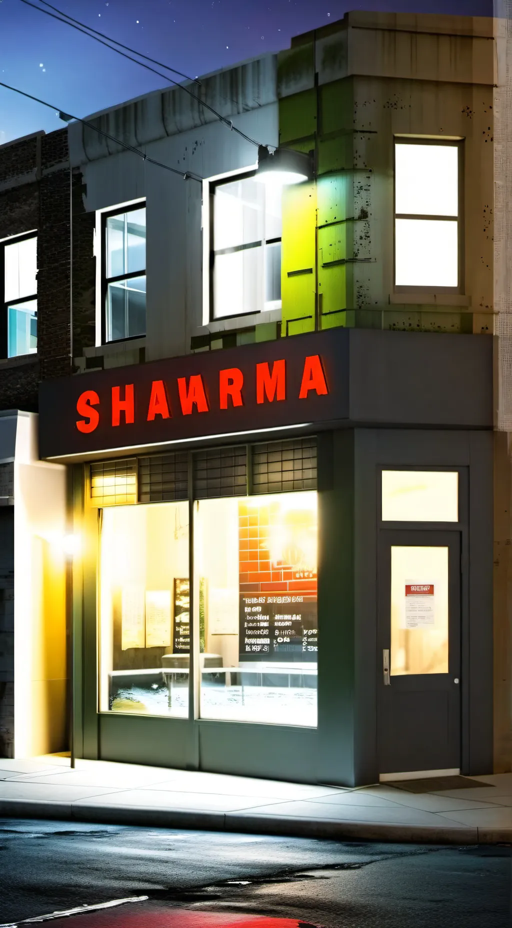 ai character: ~scary shawarma~ background