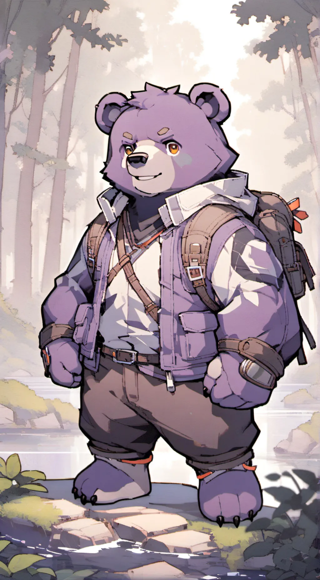 ai character: oso morado  background