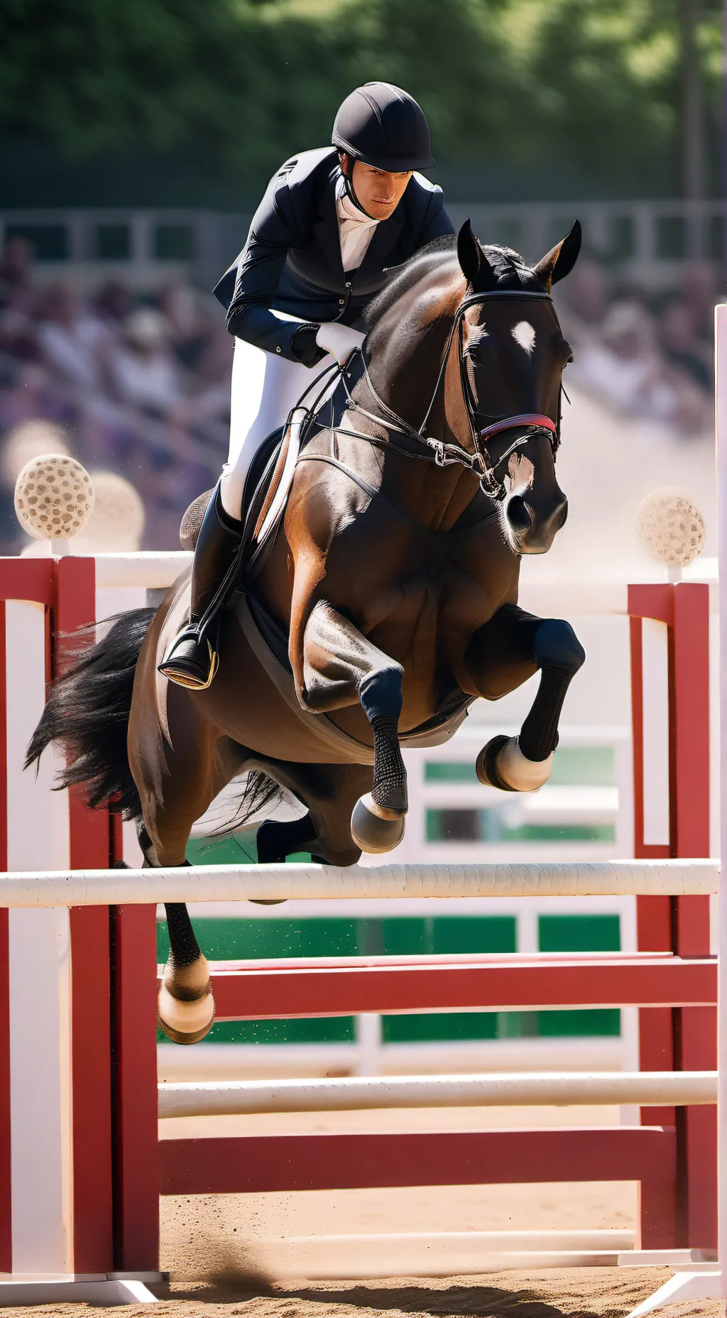 ai character: show jumping  background