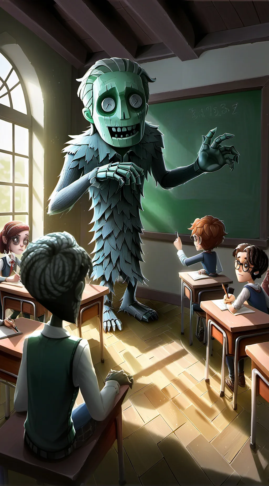 ai character: Monster school background