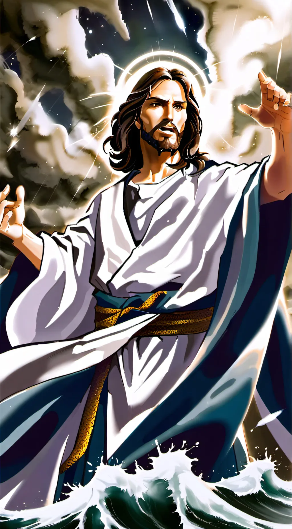 ai character: Angry jesus background
