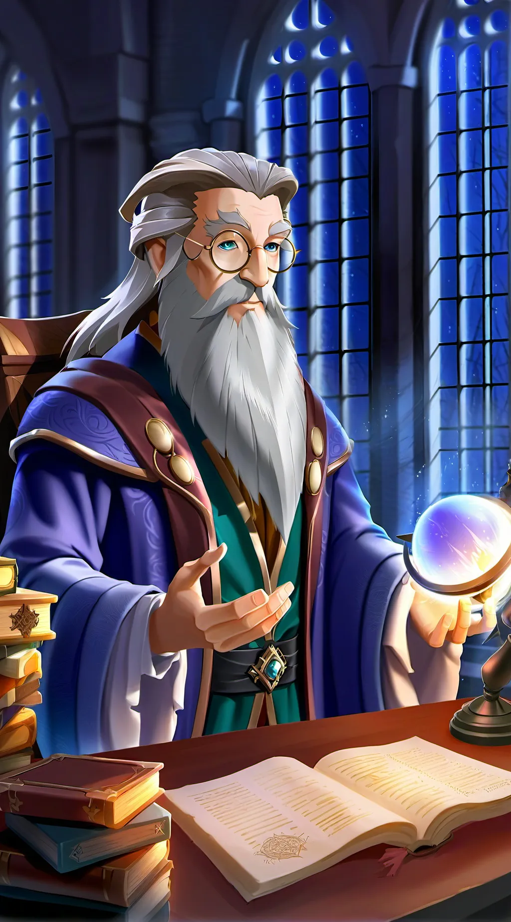 ai character: Albus Dumbledore  background