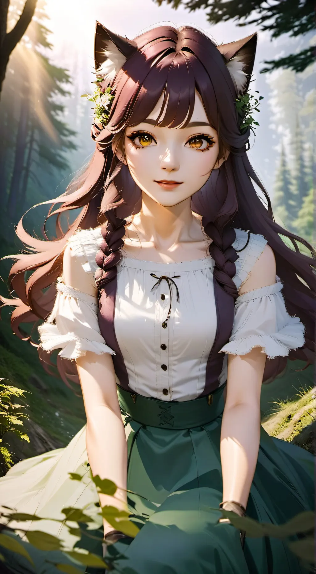 ai character: Saphrania Plum background