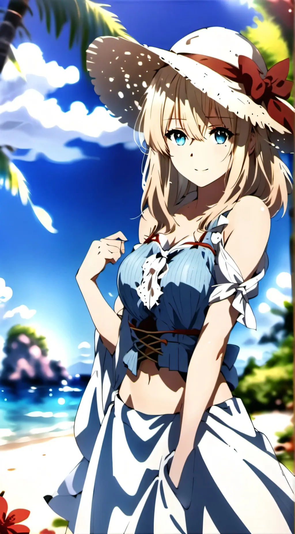 ai character: 克莉絲（水著） background