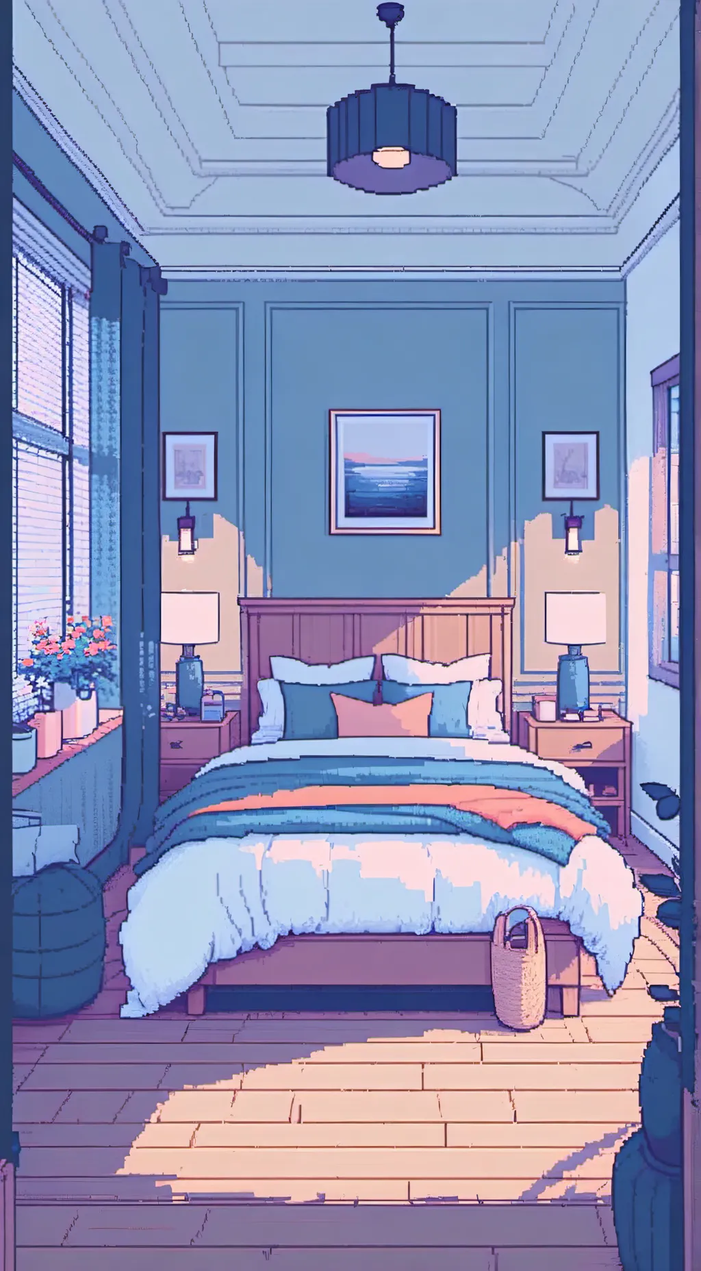 ai character: Sleep over background