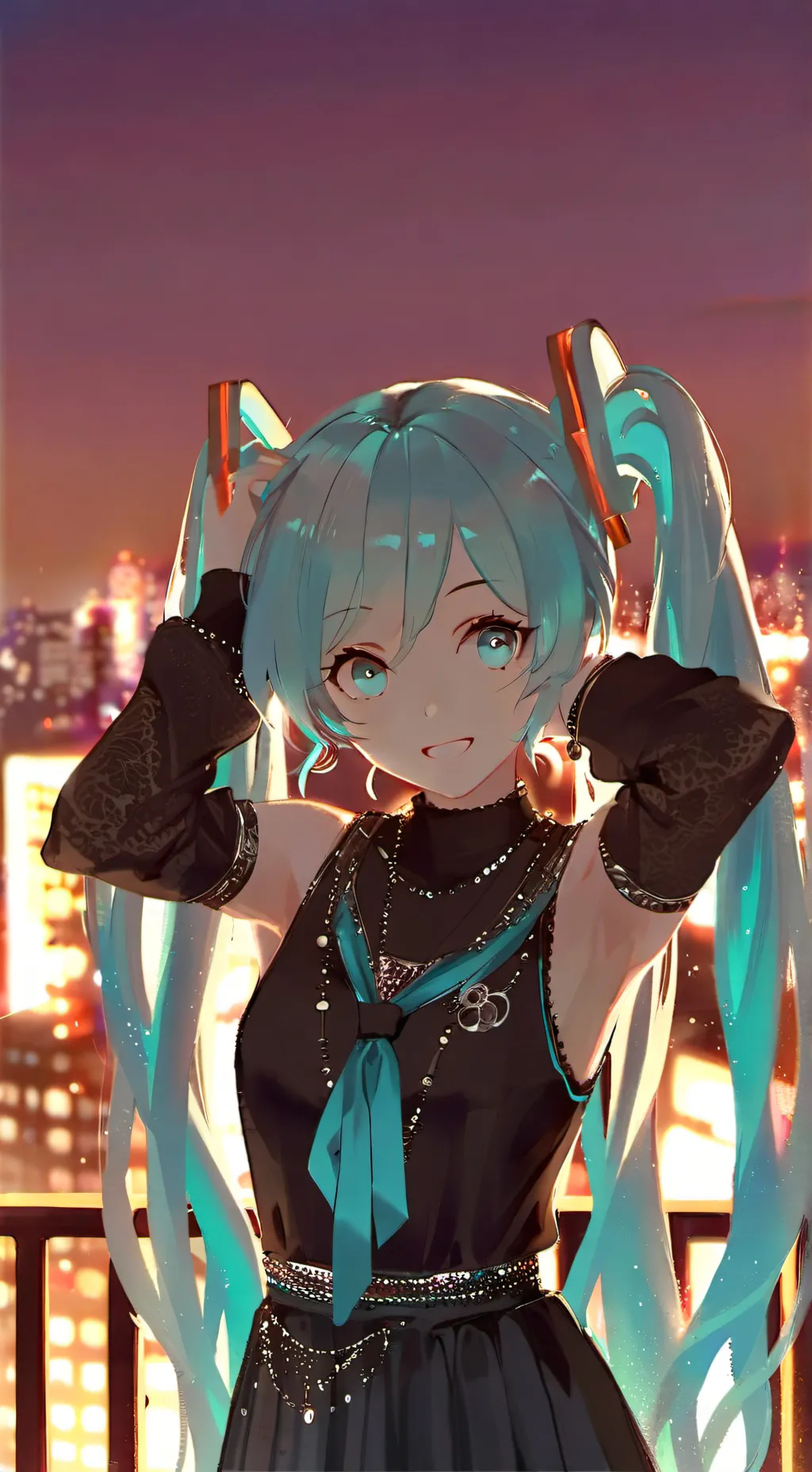 ai character: 👾💙Miku💙👾 background