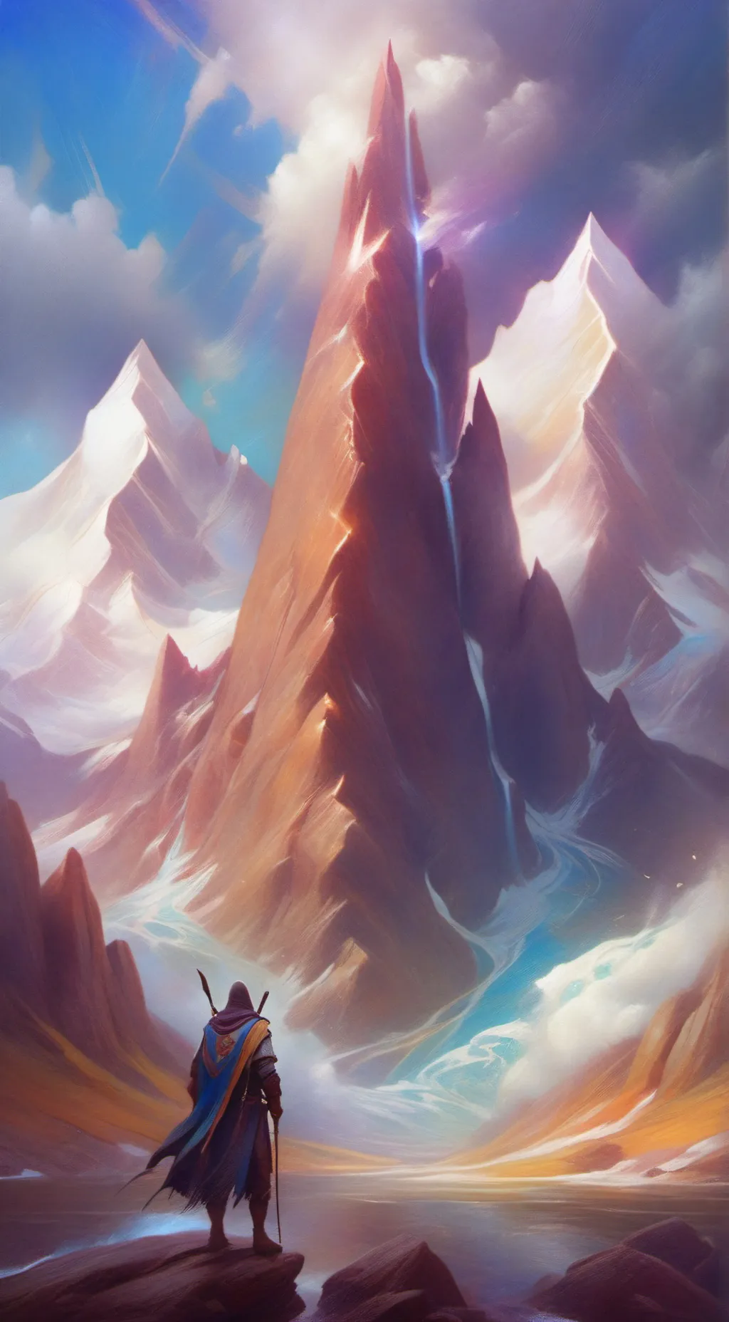 ai character: Montaña background