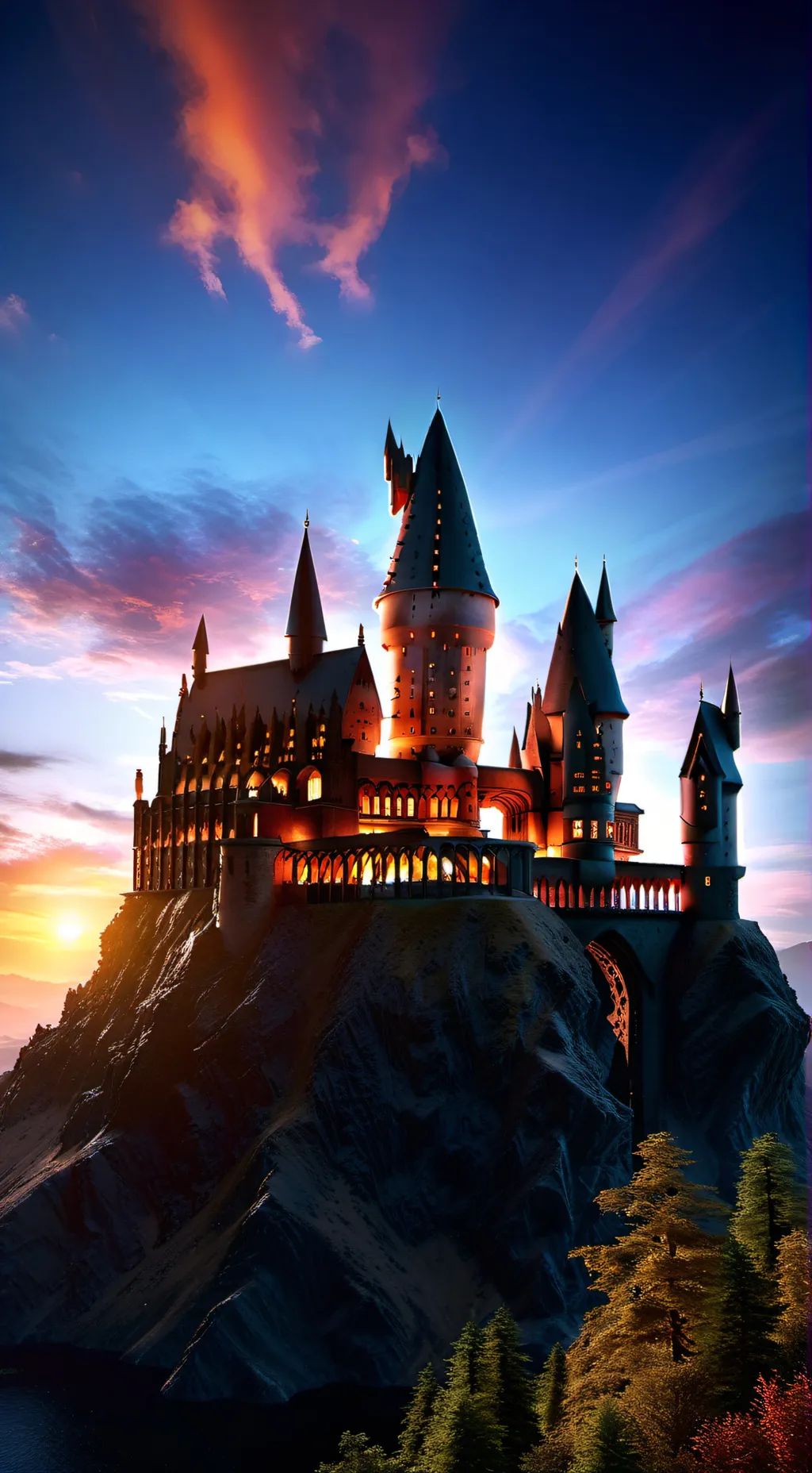 ai character: Hogwarts  background