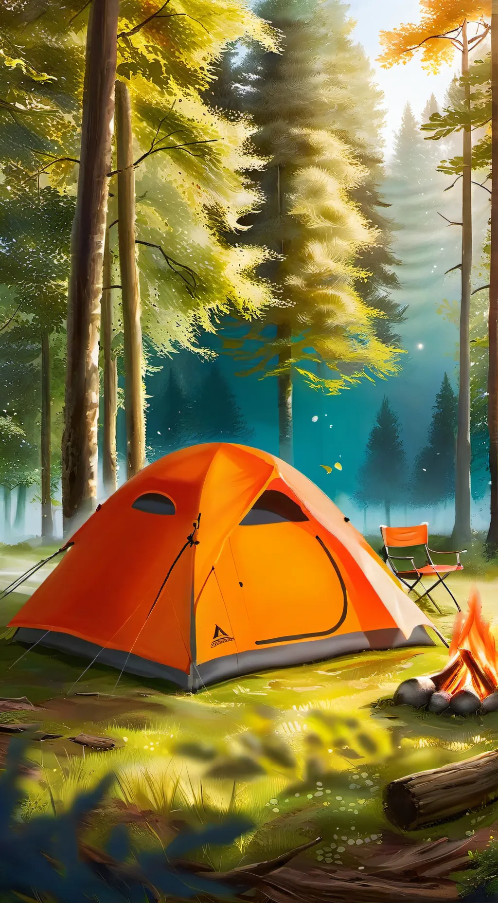 ai character: camping background