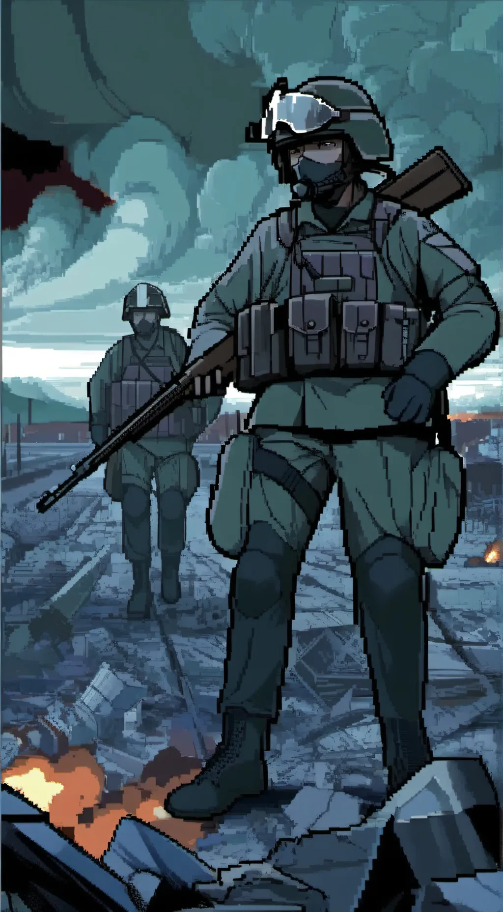 ai character: Military world background