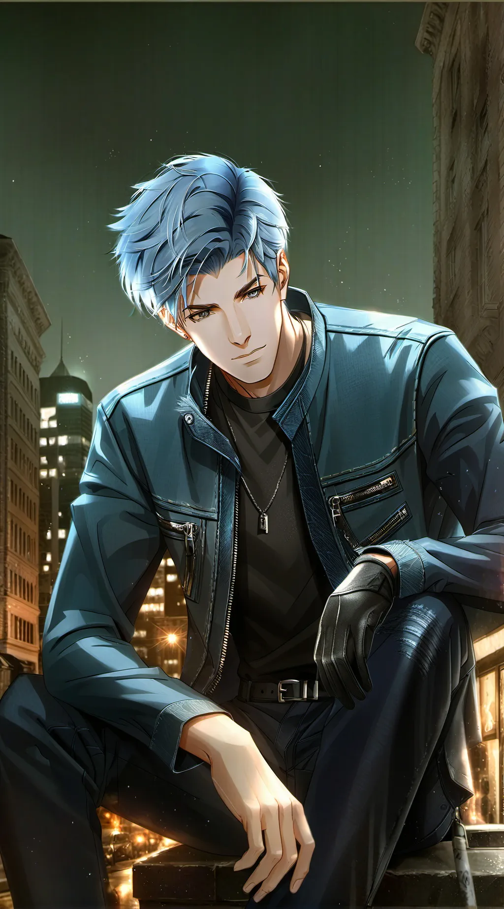 ai character: blured background