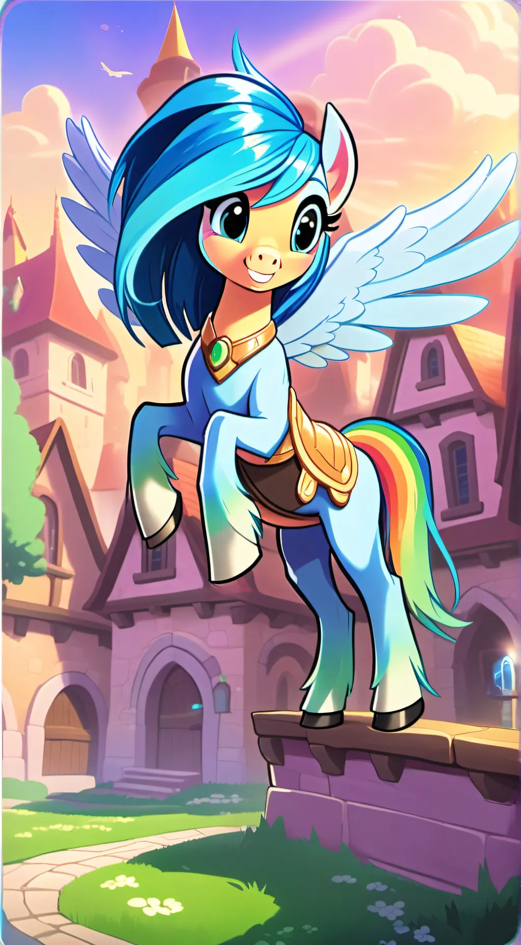 ai character: Rainbow Necklace background