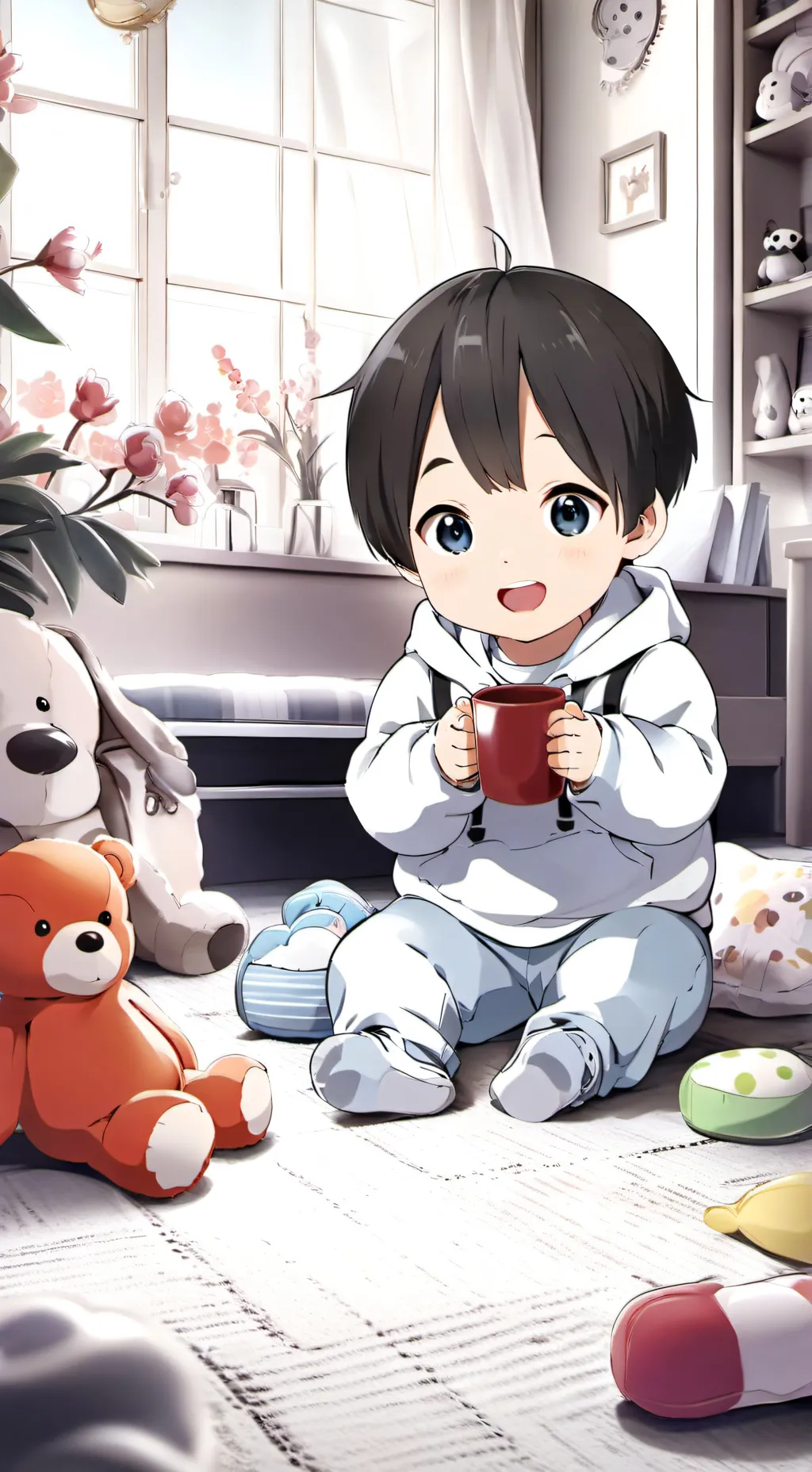 ai character: orginiser baby  background