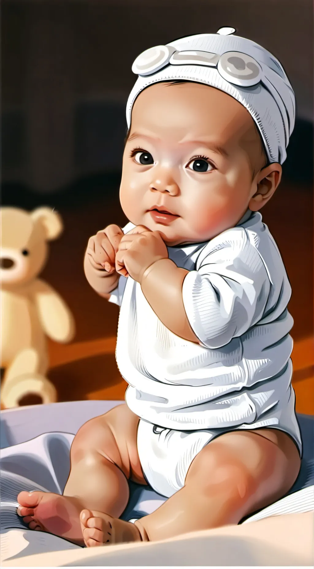 ai character: pooping baby  background