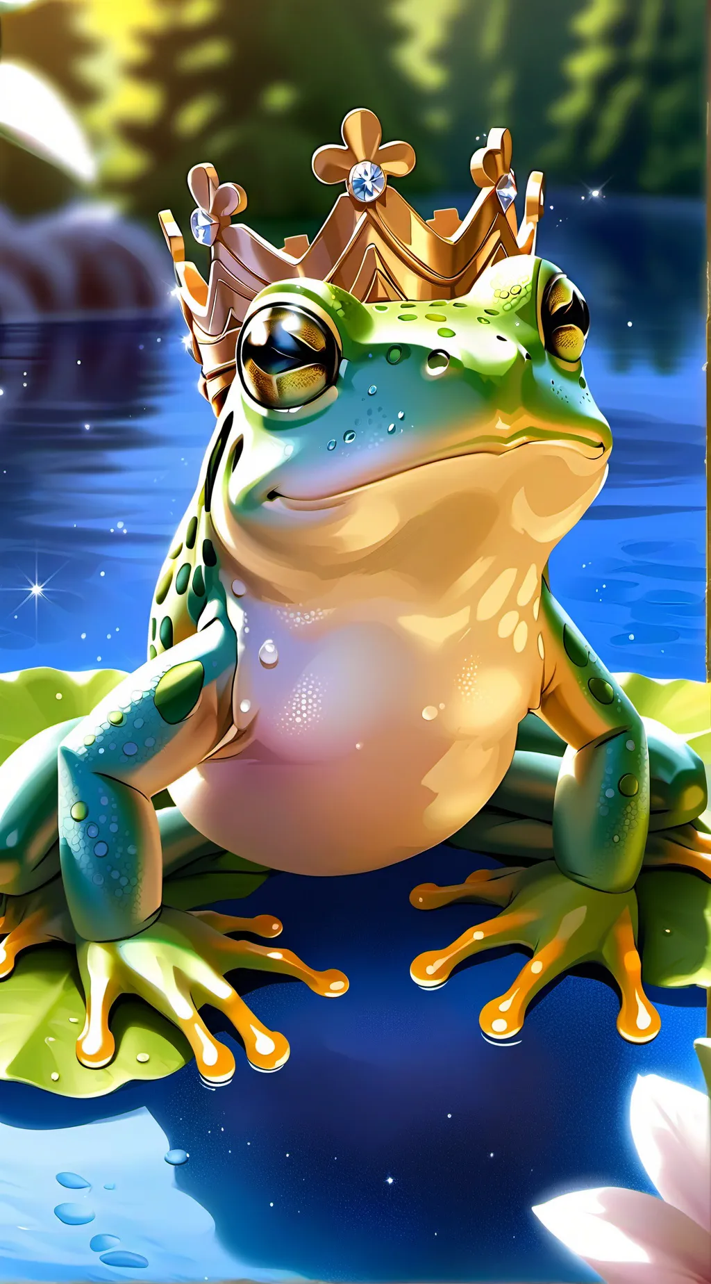ai character: KING FROG background