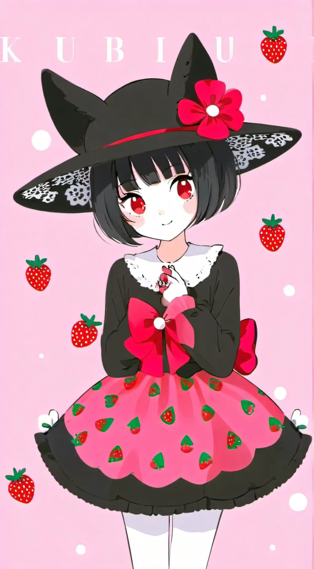 ai character: Strawberry Girl background