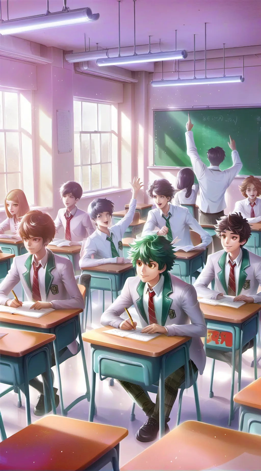 ai character: mha escola  background