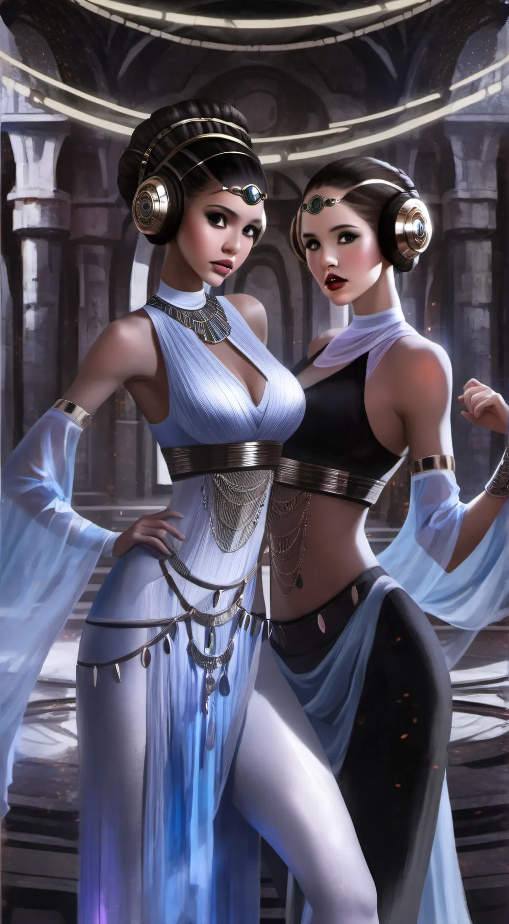 ai character: Zoie and Leia background