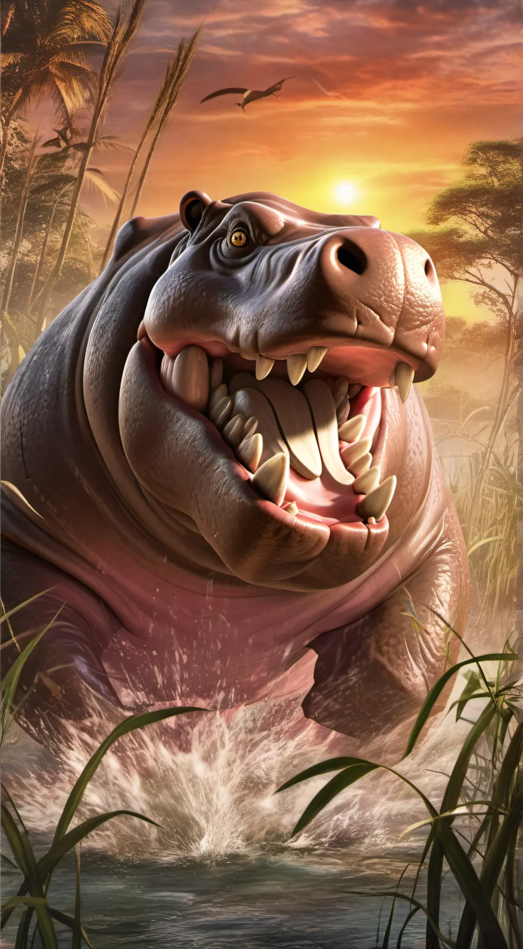 ai character: giant hipo  background