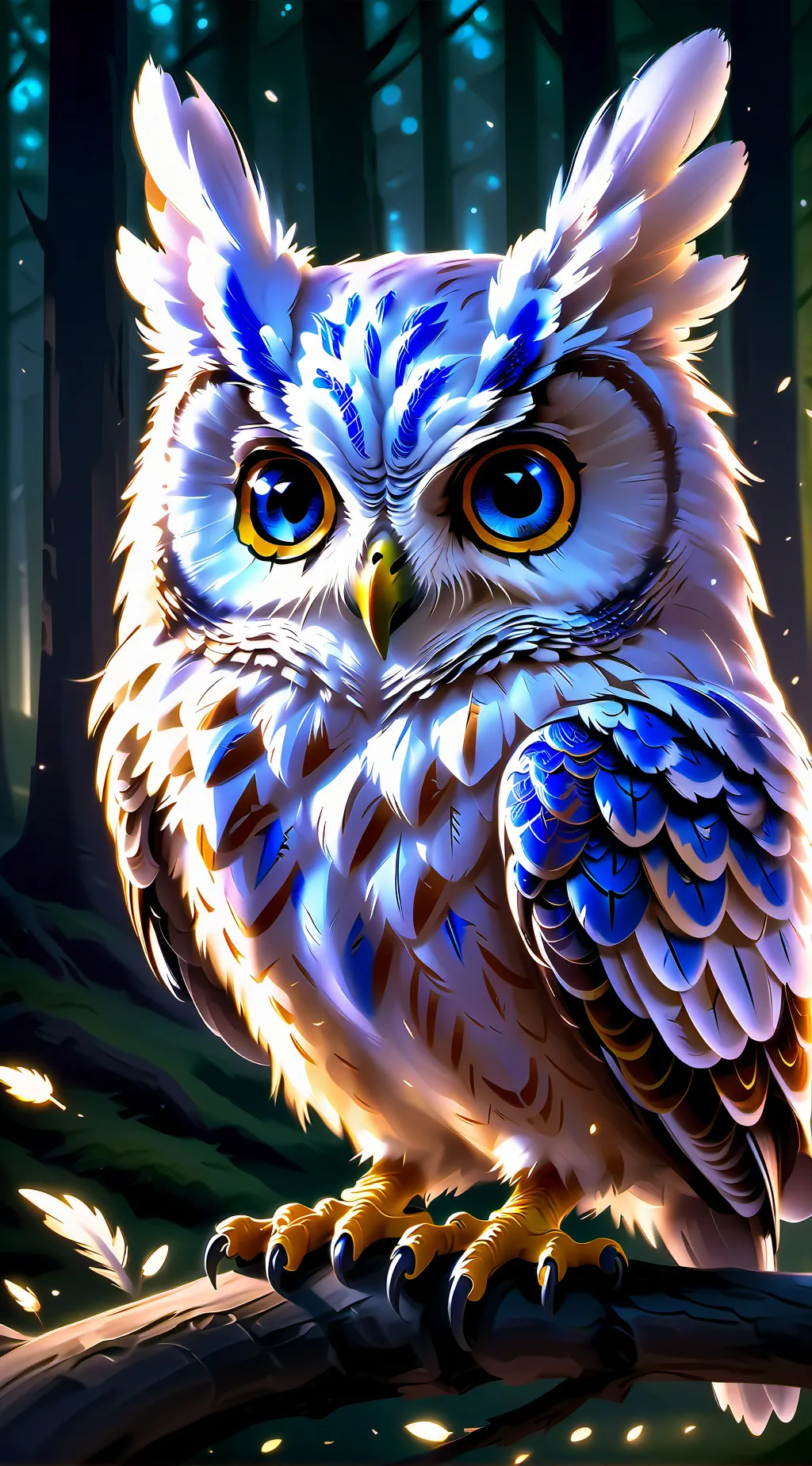ai character: Glowing owl background