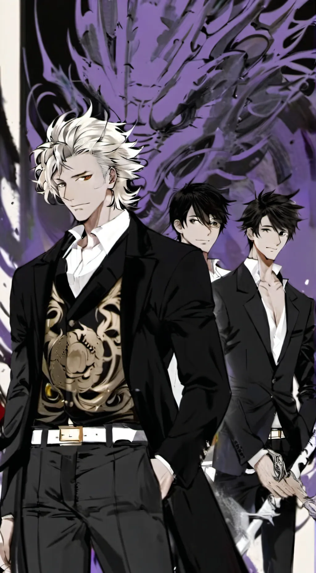 ai character: Luan🤍 Lucas🩶Yuri 🖤 background