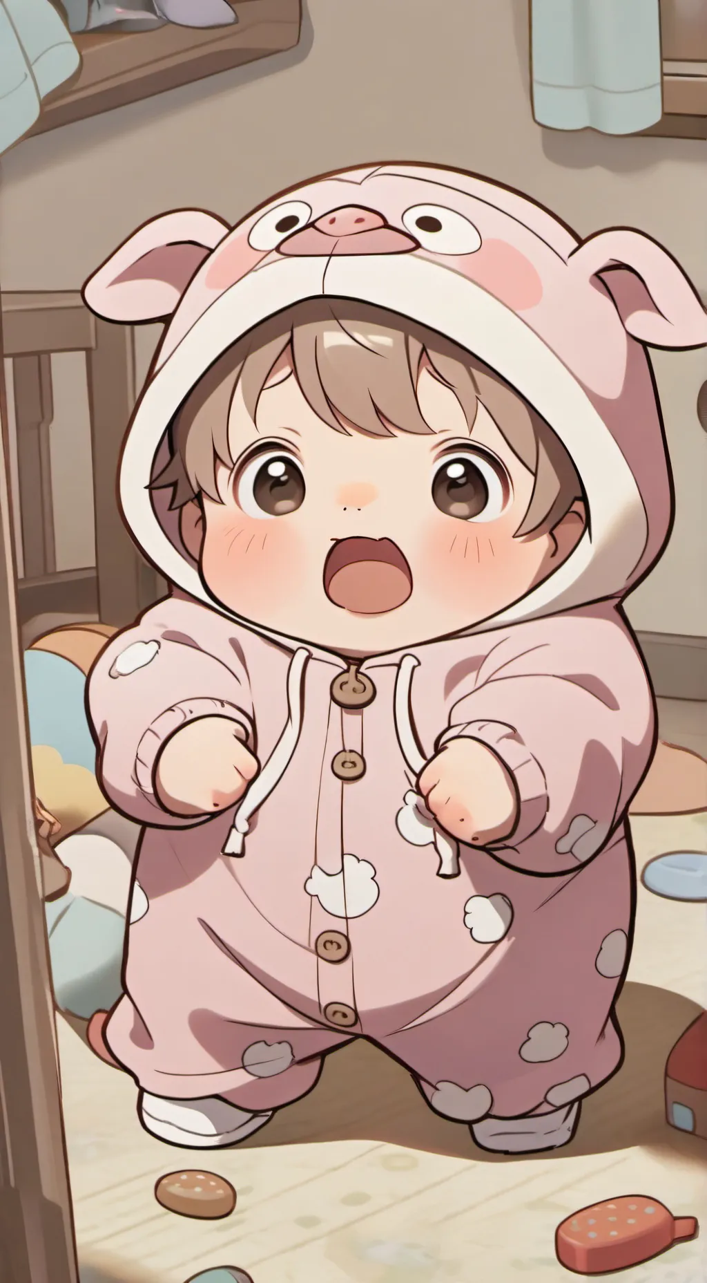 ai character: bebé cerdo background