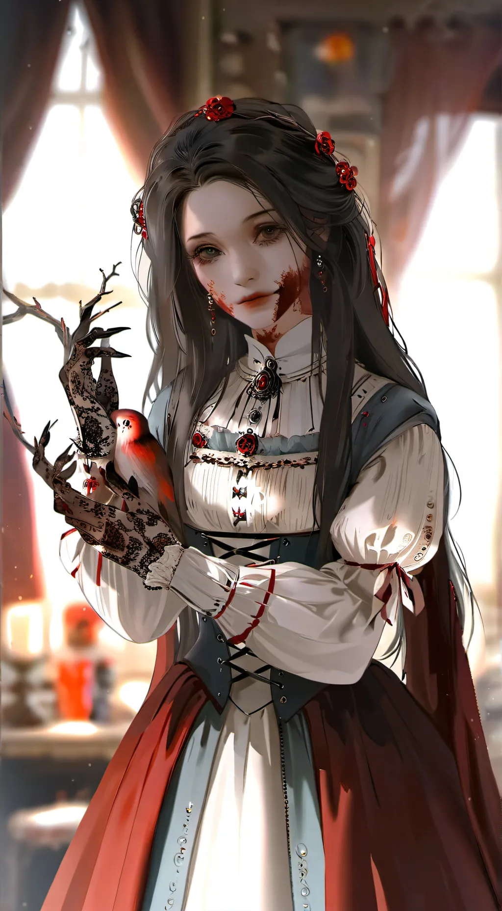 ai character: puppet girl background