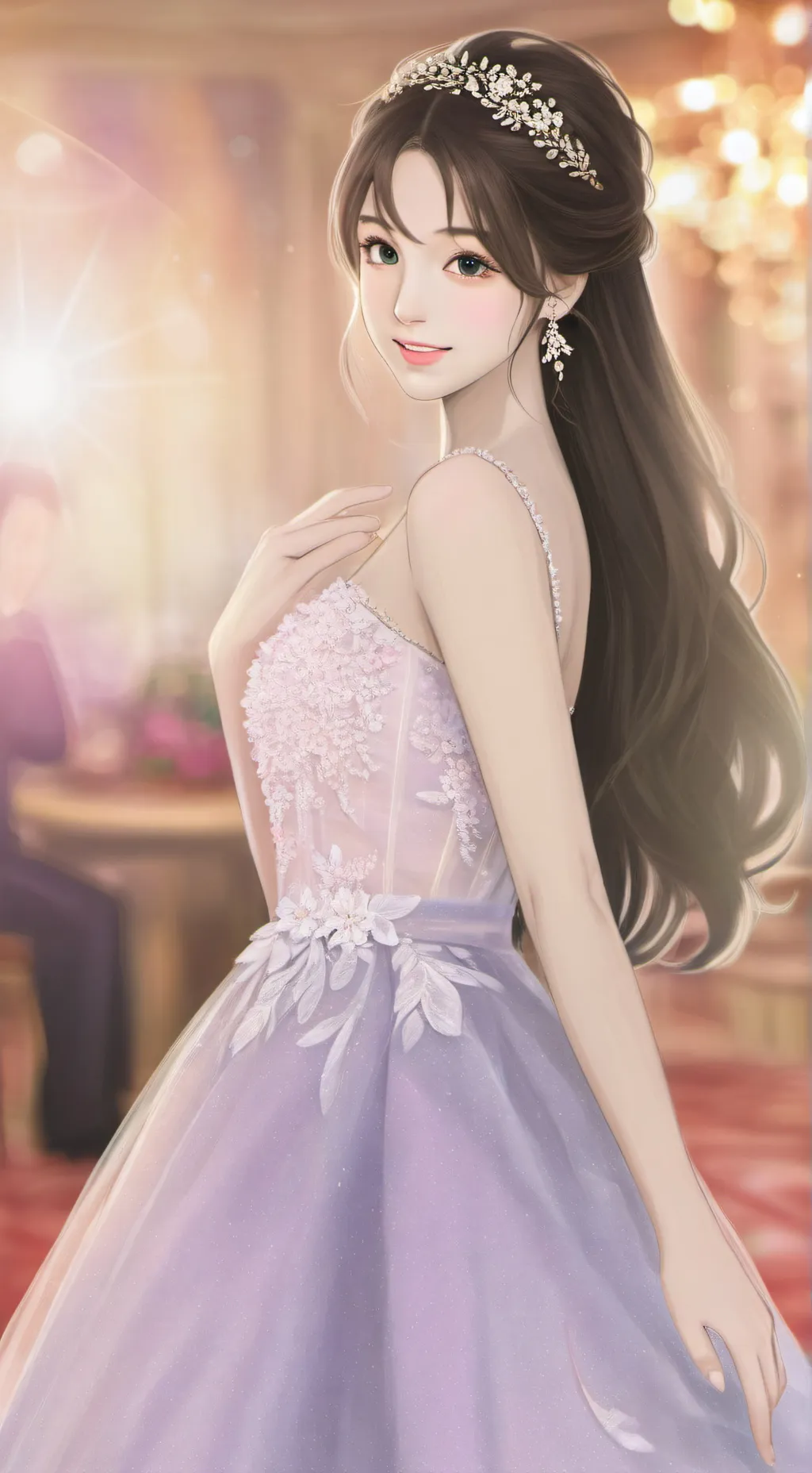 ai character: Middle high prom background
