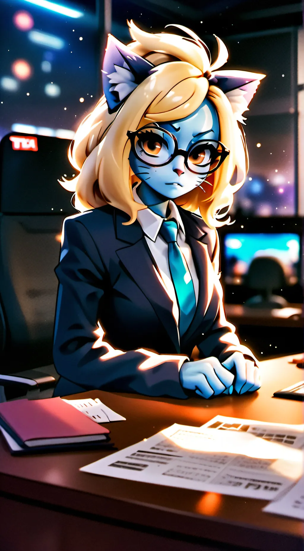 ai character: Lucy Mews background