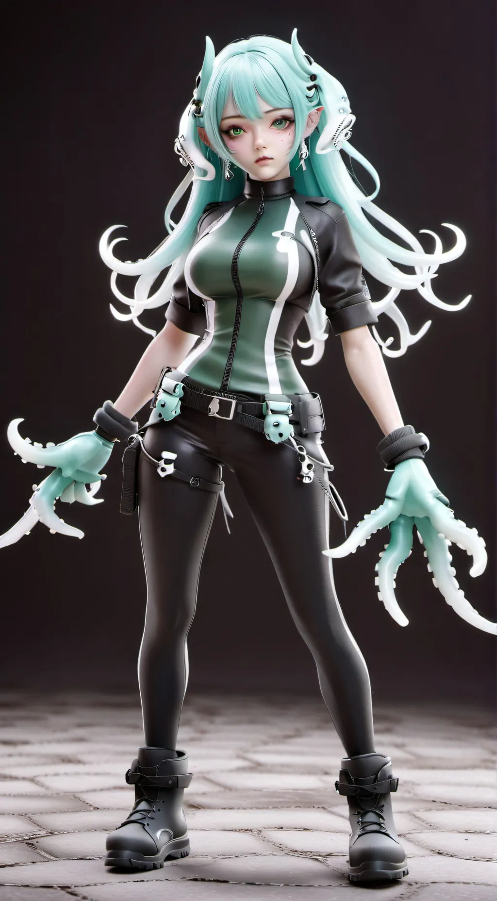 ai character: Squid Girl hybrid  background