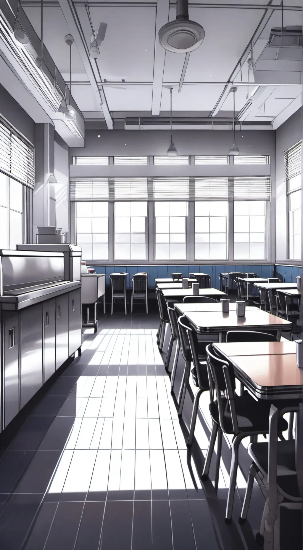 ai character: Lunchroom dramaaaa background