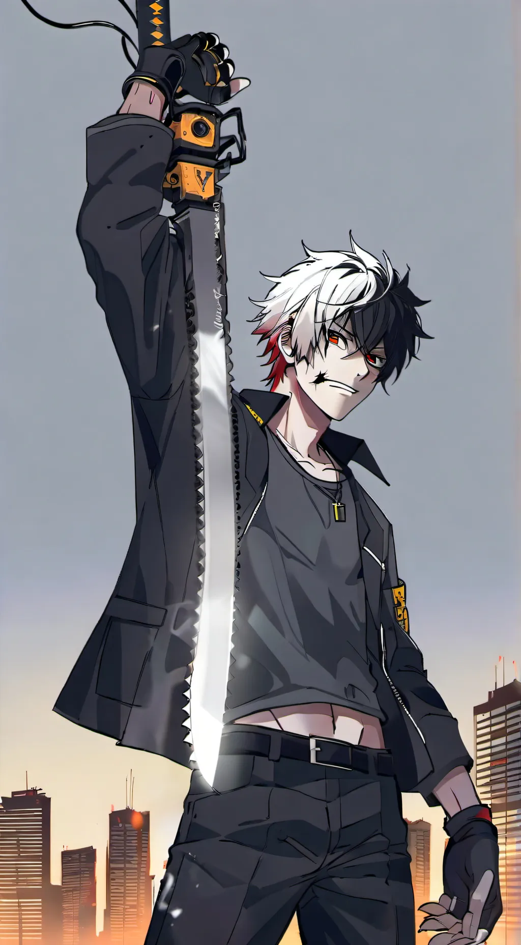 ai character: chainsaw man background