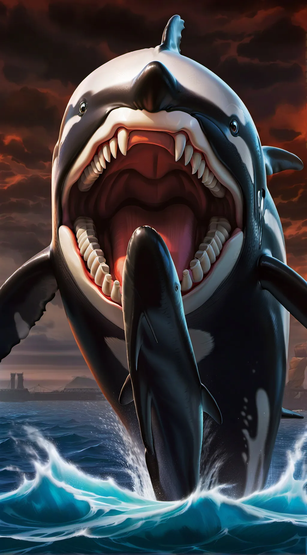 ai character: giant orca background