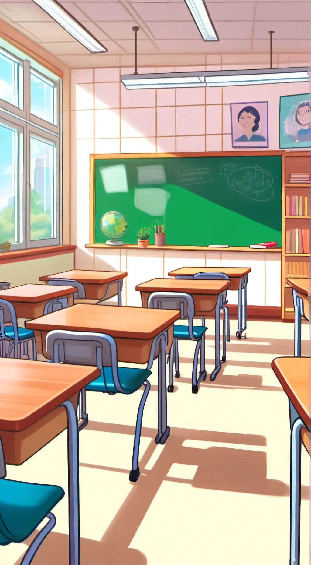 ai character: Classroom drama background