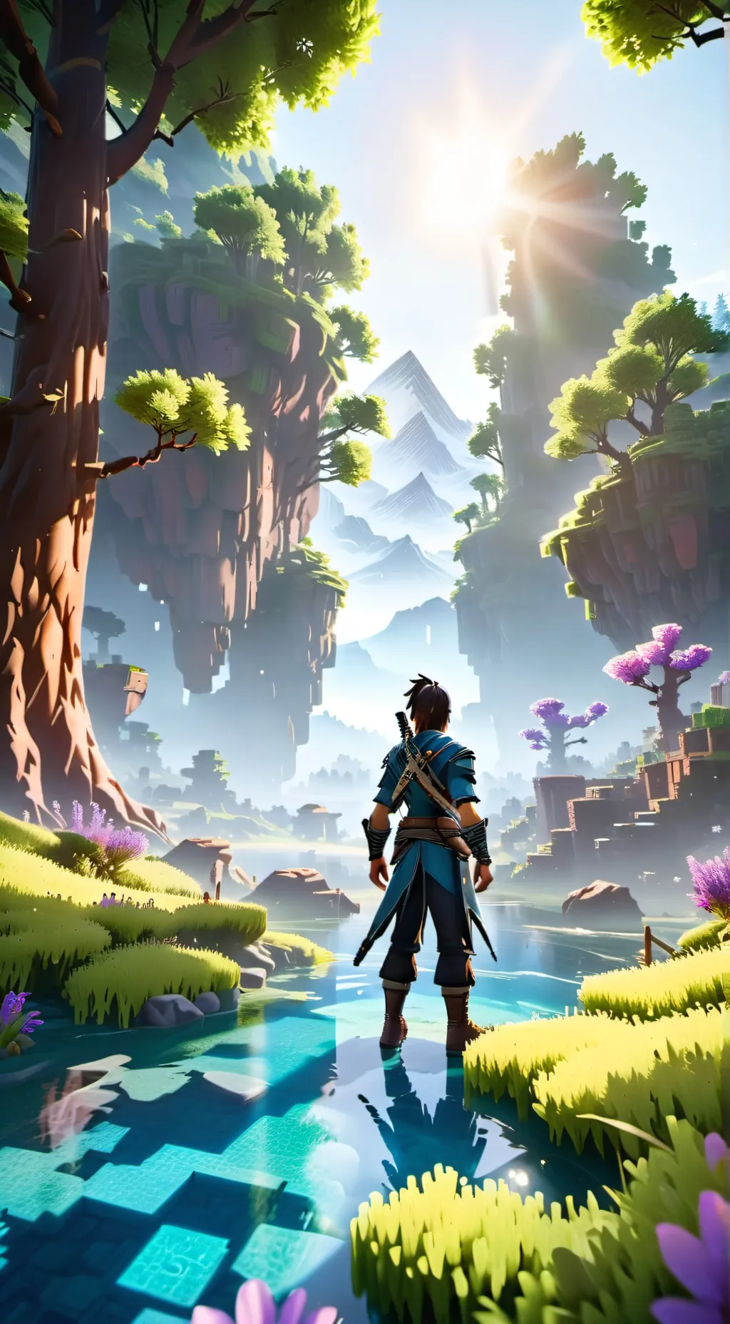 ai character: Minecraft background