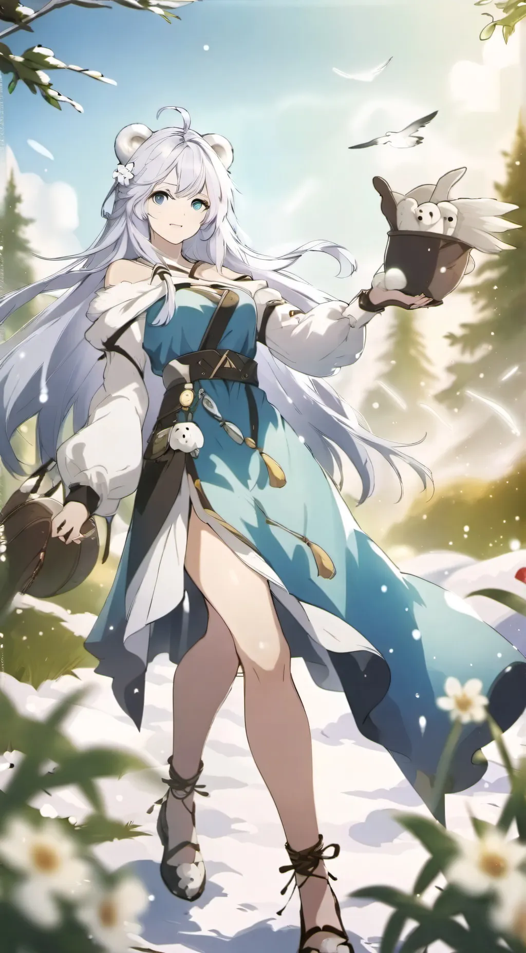 ai character: Snowy background