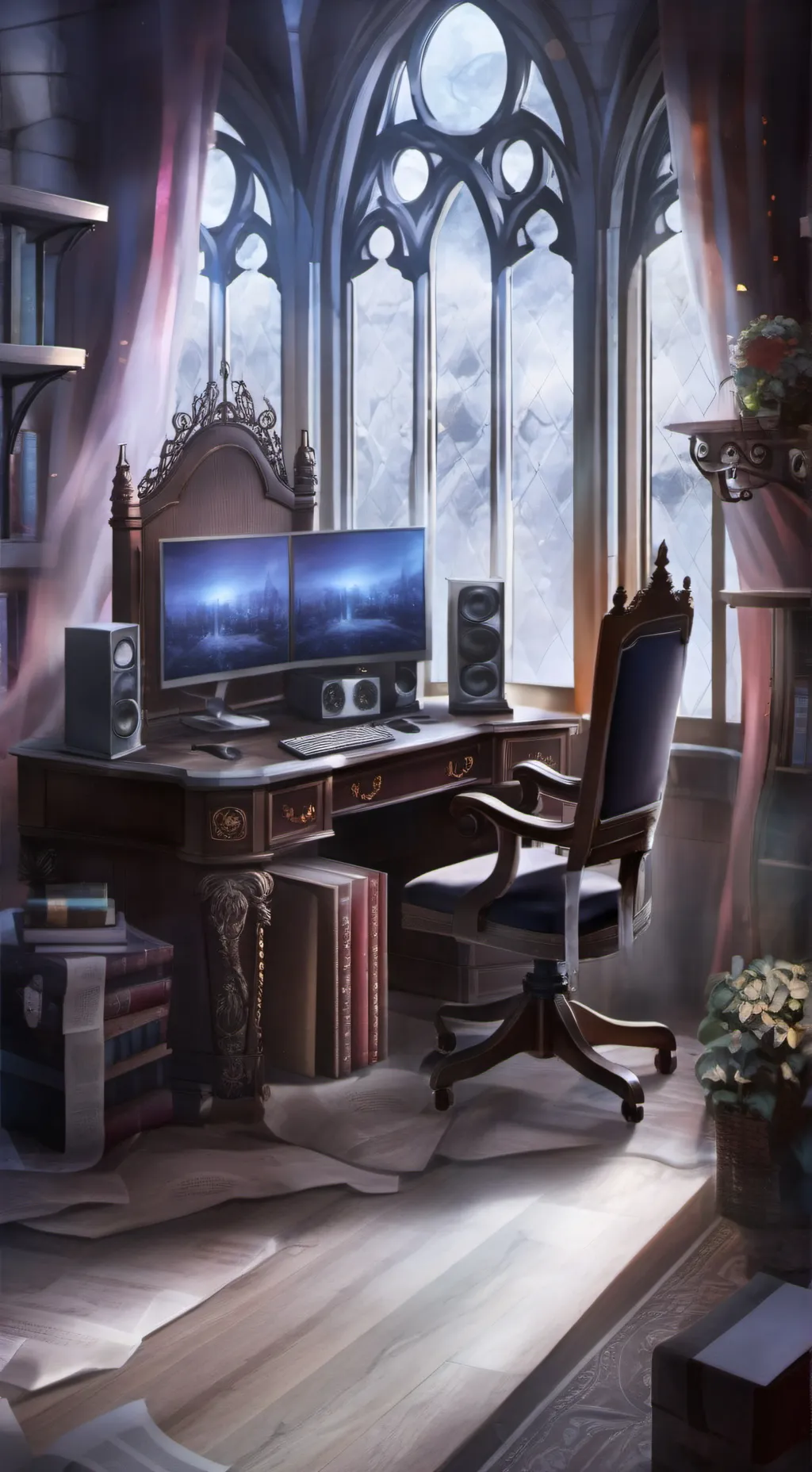 ai character: the bakery/office background