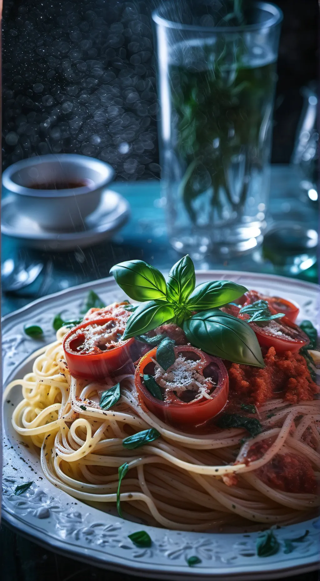 ai character: spaghetti background