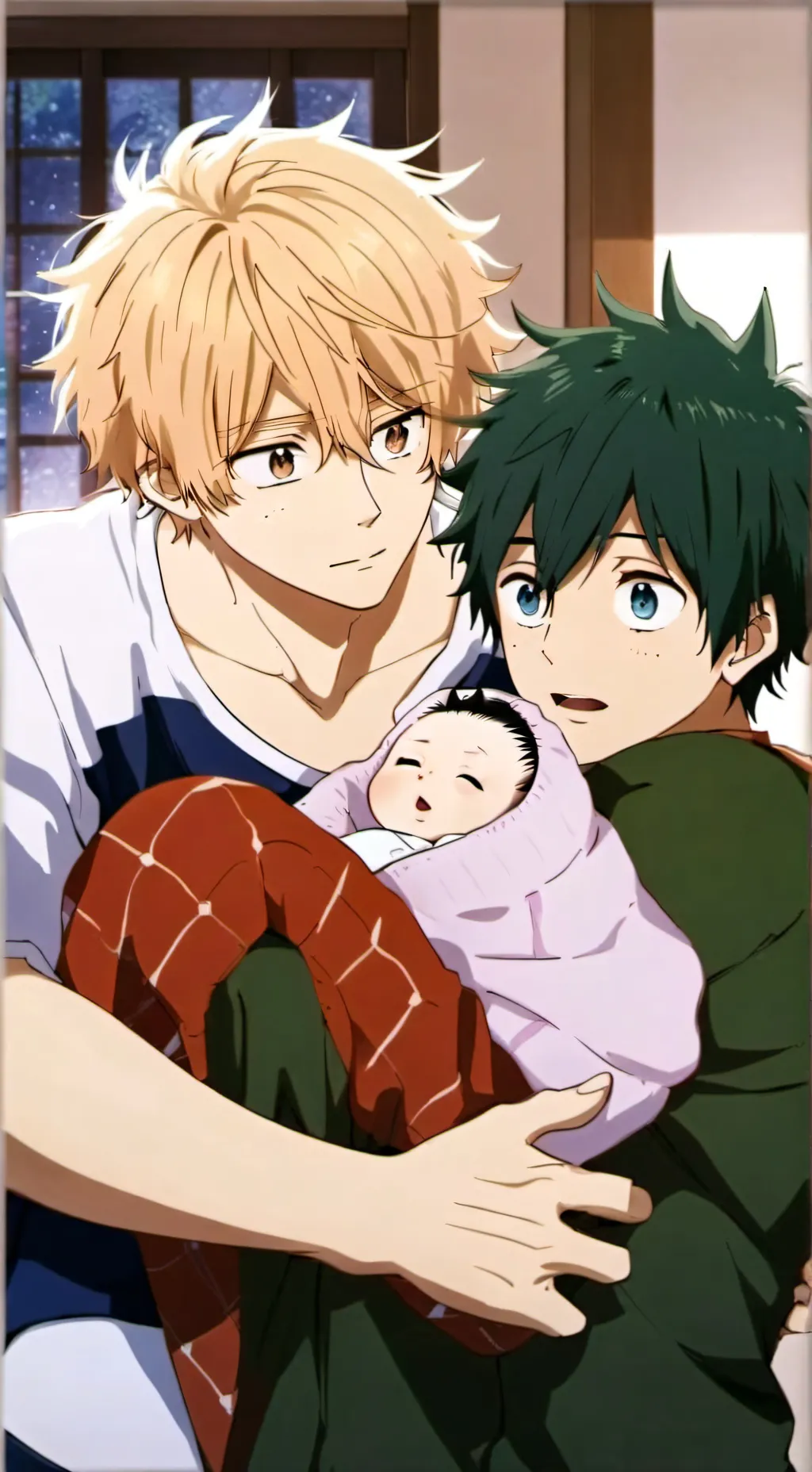 ai character: Bakugo and Deku background