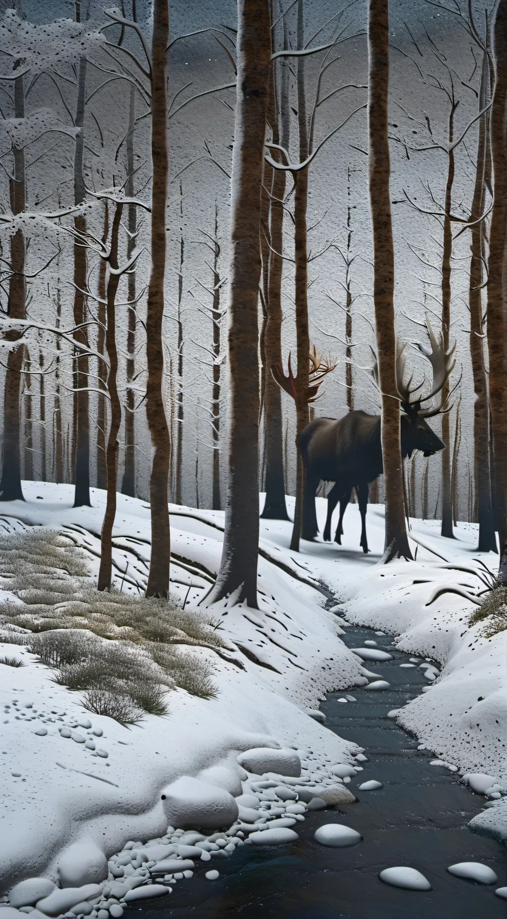 ai character: hb snow background