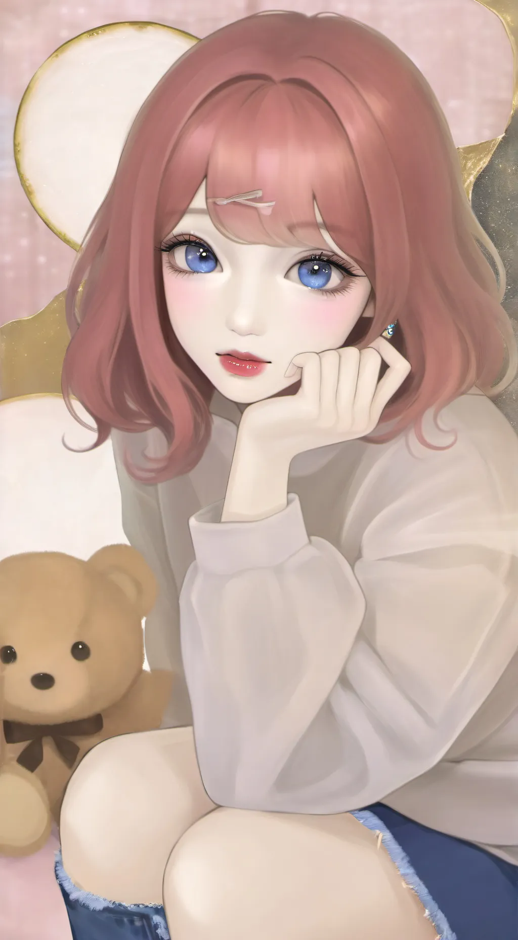 ai character: Blue background