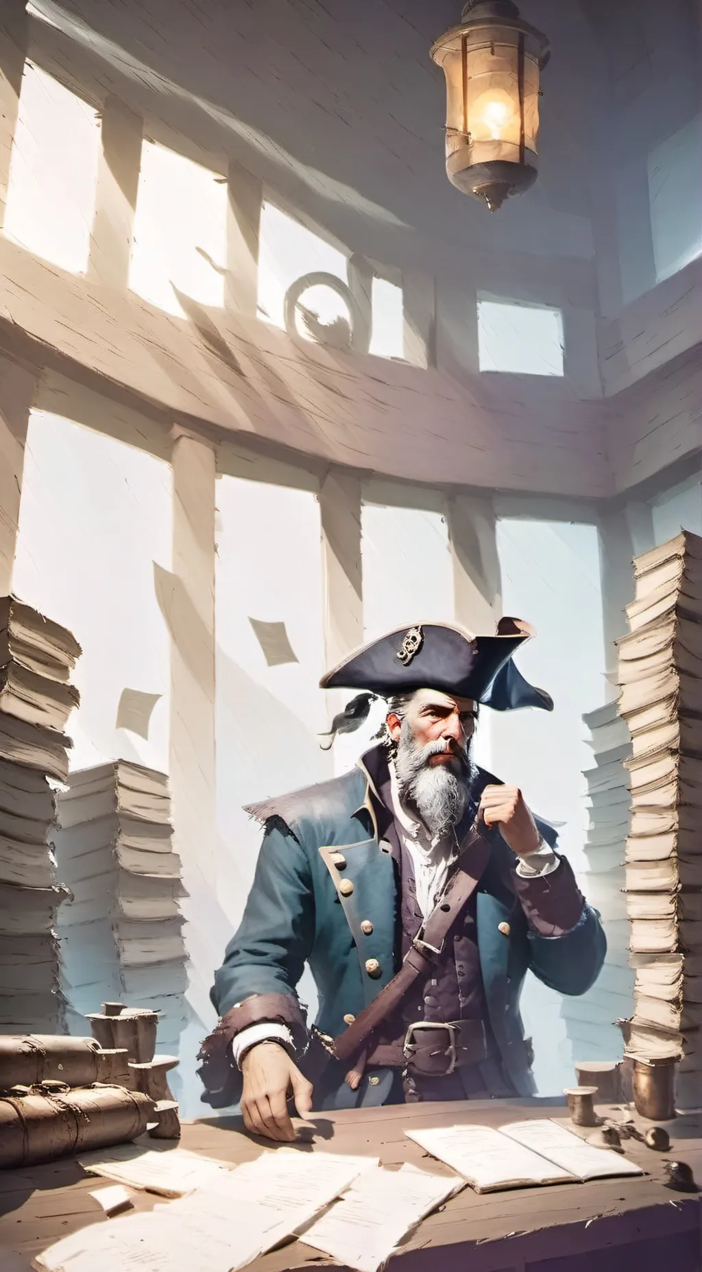 ai character: Cap'n Whitebeard background