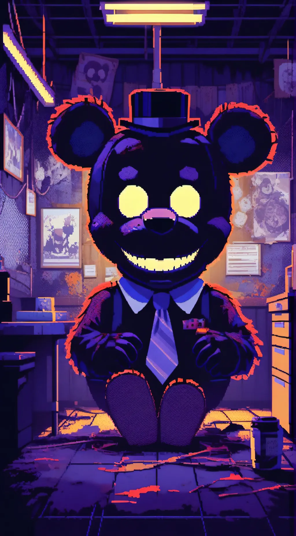 ai character: FNAF 🎳🐻🎩 background