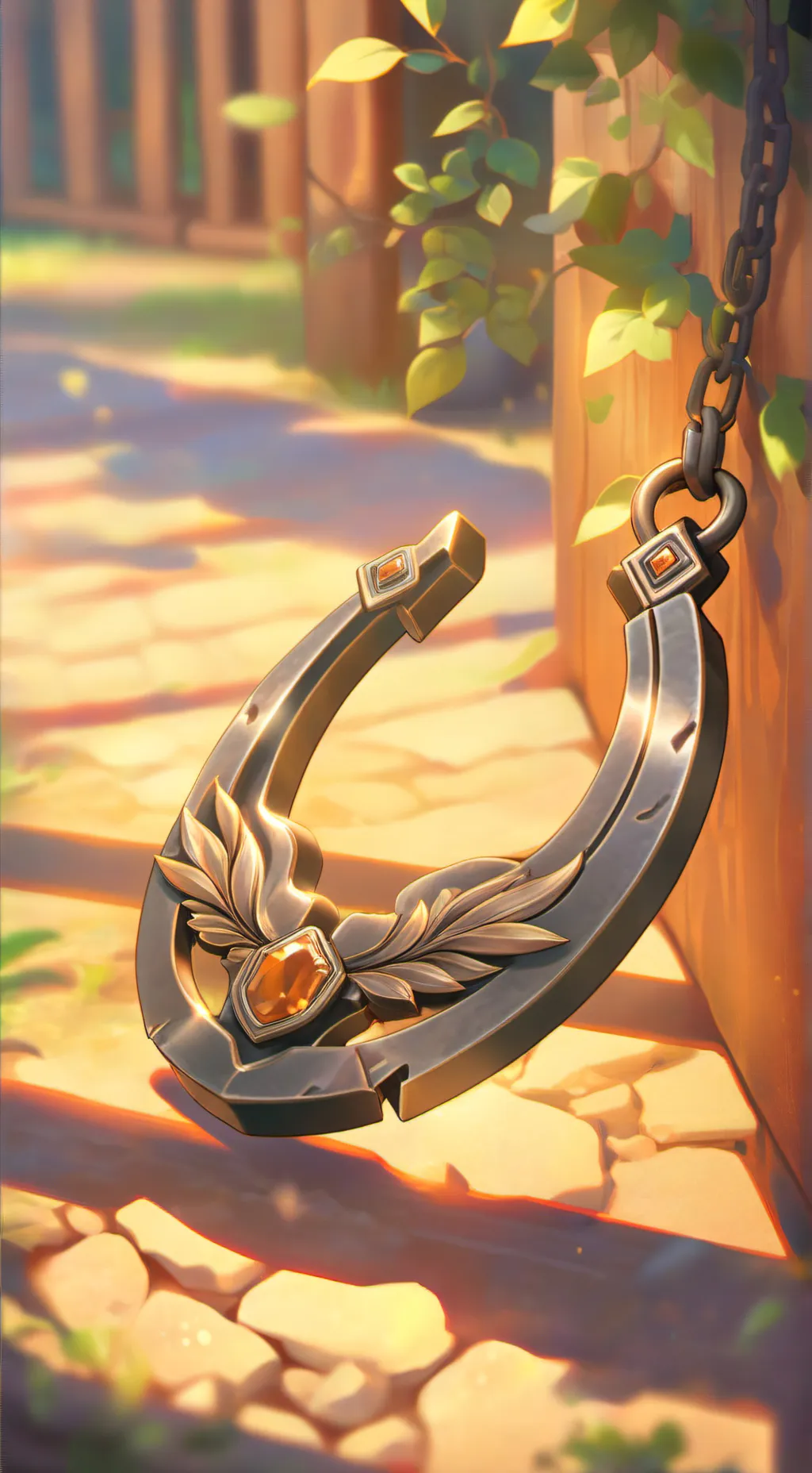 ai character: magic horseshoes  background