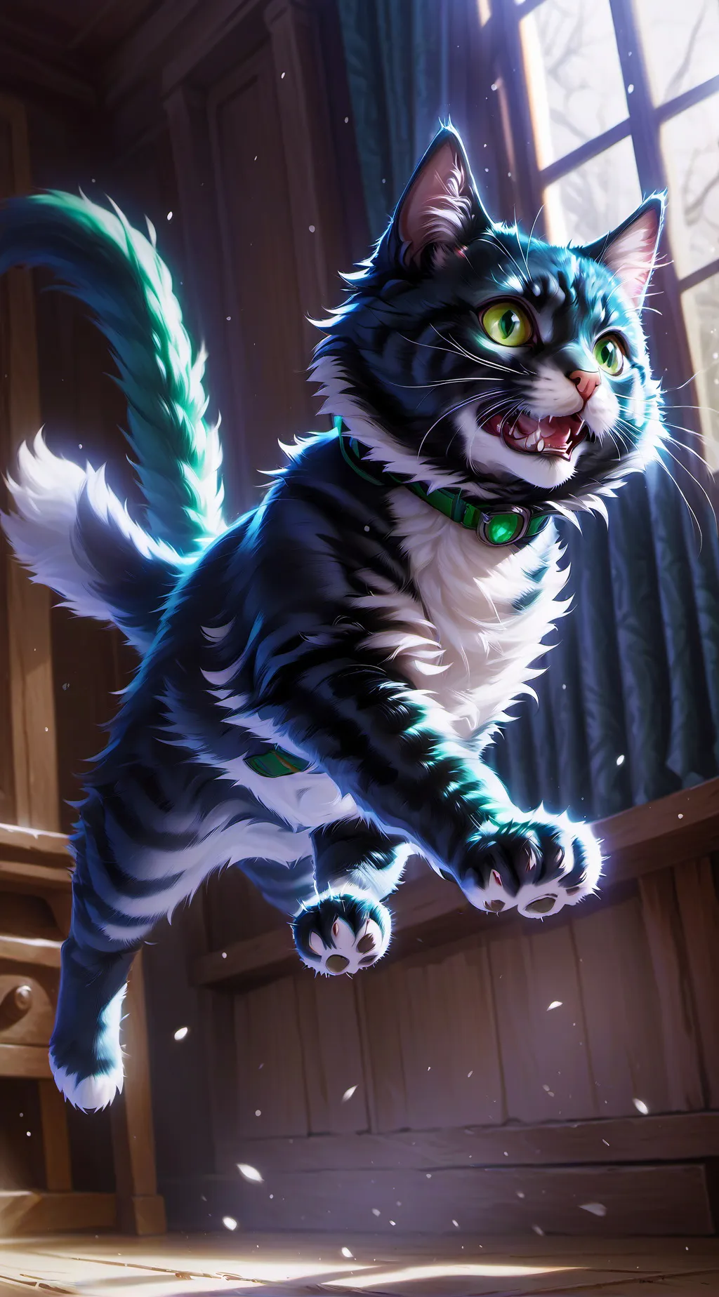 ai character: Pika chew+cat background